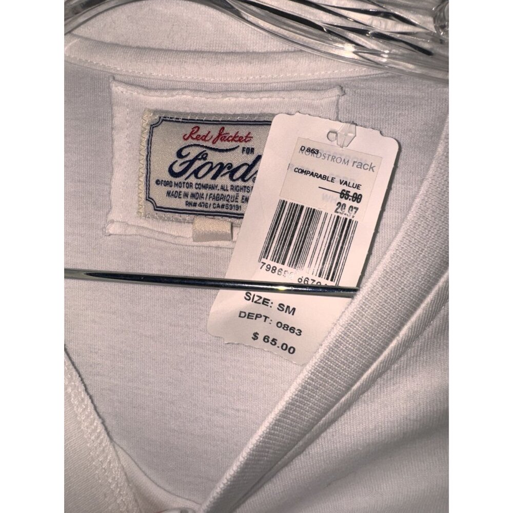 Ford Cobra Logo Long Sleeve White Shirt By Red Jacket - Picture 5 of 11